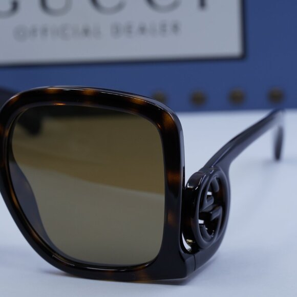 Gucci GG1326S 007 Square Sunglasses – Havana\Brown - Picture 4 of 11